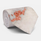 Roos Gold Marble Texture Stropdas (Opgerold)