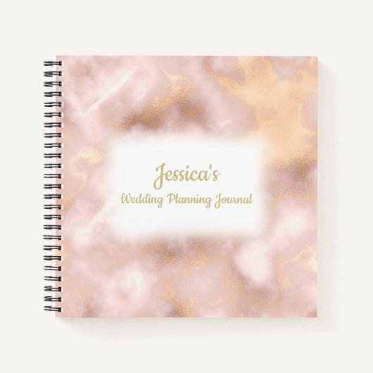  Roos Gold Marble Wedding Planner Notitieboek (Voorkant)