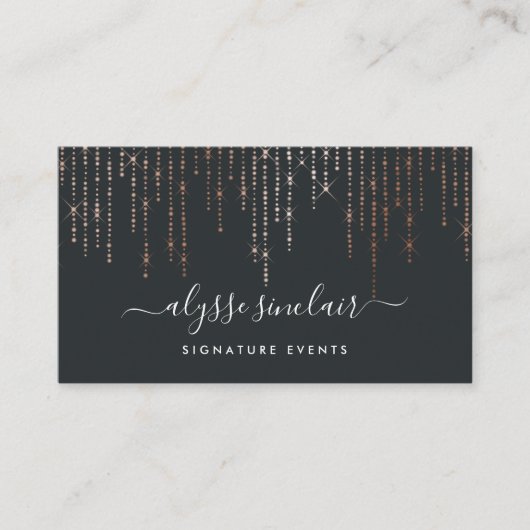 Roos Gold Marquee Handtekening Visitekaartje (Voorkant)