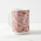  Roos Gold Mermaid Monogram Koffiemok (Voorkant links)