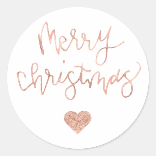Roos Gold Merry Christmas Sticker (Voorkant)
