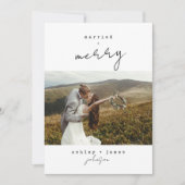 Roos Gold Merry & Married kerstfoto Feestdagenkaart (Voorkant)