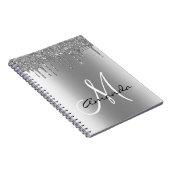 Roos Gold Metal Glitter Drift Monogram Notitieboek (Rechterzijde)