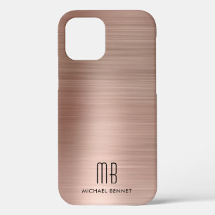 Roos Gold Metal Monogram Hoesje-Mate iPhone Case
