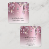 *~* ROOS GOLD Metallic AP7 Drip Driving GLITTER Vierkante Visitekaartje (Voorkant / Achterkant)