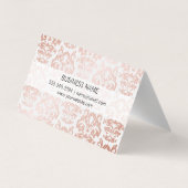 Roos Gold Metallic Damask Patroon Visitekaartjes (Achterkant)