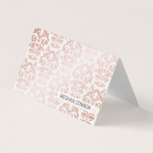 Roos Gold Metallic Damask Patroon Visitekaartjes
