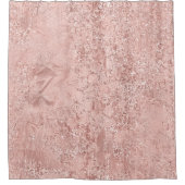 Roos Gold Metallic Glitter Glas Abstracte Kristall Douchegordijn (Voorkant)