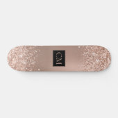 Roos Gold Metallic Glitter Monogram Skateboard (Horizontaal)
