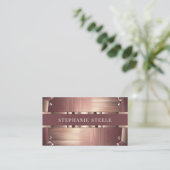 Roos Gold Metallic Industrial Visitekaartje (Staand voorkant)