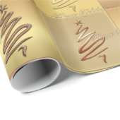 Roos Gold Metallic kerstboomkappen papier (Rol Hoek)