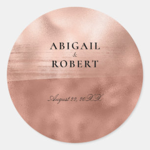 Roos Gold Metallic Shimmer Wedding Ronde Sticker
