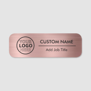 Roos Gold Metallic Style Business Logo Medewerker Naamplaatje