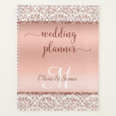 Roos Gold Metallic Typografie Glitter Wedding Planner (Voorkant)