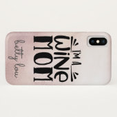 Roos Gold Metallic Wine Quote met naam Case-Mate iPhone Case (Achterkant (horizontaal))