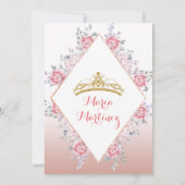 Roos Gold Mexican Mis Quince Invitation Kaart (Achterkant)