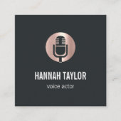 Roos Gold Microphone Voice Actor Vierkante Visitekaartje (Voorkant)