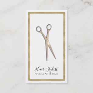 Roos Gold Minimal Gold Border Hair Stylist Visitekaartje