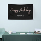 Roos Gold - Minimale aangepaste Happy Birthday-ban Spandoek (Beurs)