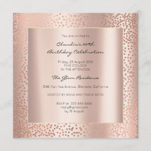 Roos Gold Minimale Stippen Blush Confetti Birthday Kaart