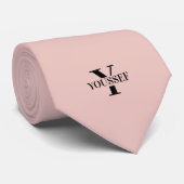 Roos Gold Minimalist Monogrammed Stropdas (Opgerold)