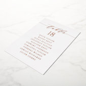 Roos Gold Minimalist Script Trouwstoel Kaart (Gedraaid)