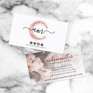 Roos Gold Minimalist Verf Aangepaste Logo foto Visitekaartje