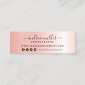 Roos Gold Minimalist Verf Aangepaste Logo Mini Visitekaartje (Achterkant)