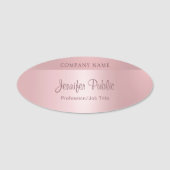 Roos Gold Modern Elegant Glamour Script Sjabloon Naamplaatje (Voorkant)