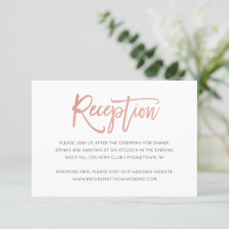 Roos Gold Modern Fairytale Wedding Reception Kaart