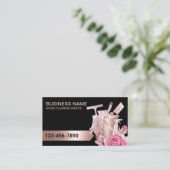 Roos Gold Modern Floral Visitekaartje (Staand voorkant)