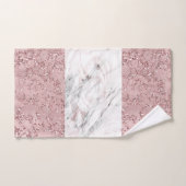 Roos Gold Modern Glam Marble & Glitter Decorative Bad Handdoek (Handdoek)