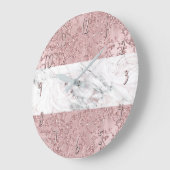 Roos Gold Modern Glam Marble & Glitter Decorative Grote Klok (Hoek)