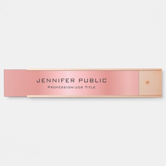 Roos Gold Modern Glamour Sjabloon Elegant Deurbordje (Voorkant)