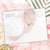 Roos Gold Modern Script Baby Foto Dank u Briefkaart
