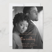 Roos Gold Modern Script met foto | Weddenschap Kaart (Voorkant)