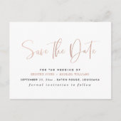 Roos Gold Modern Typografie Save the Date Aankondigingskaart (Voorkant)