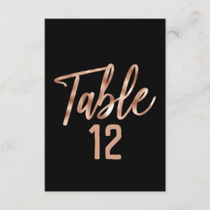 Roos Gold Modern Typografie Wedding Table Numbers Kaart