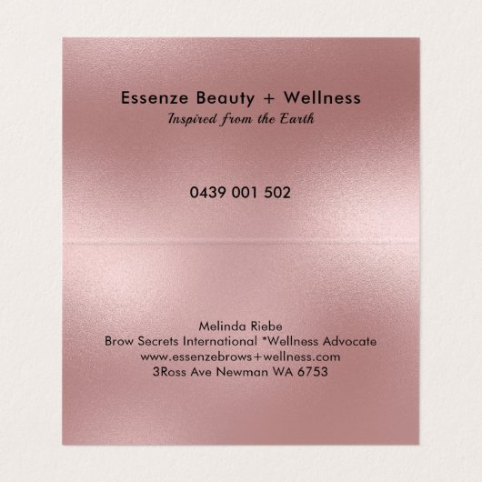 Roos-Gold Moderne achtergrond Business Ca Visitekaartjes (Binnenkant ongevouwen)