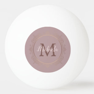 Roos Gold Monogram Elegant Moderne Sjabloon Pingpongballen