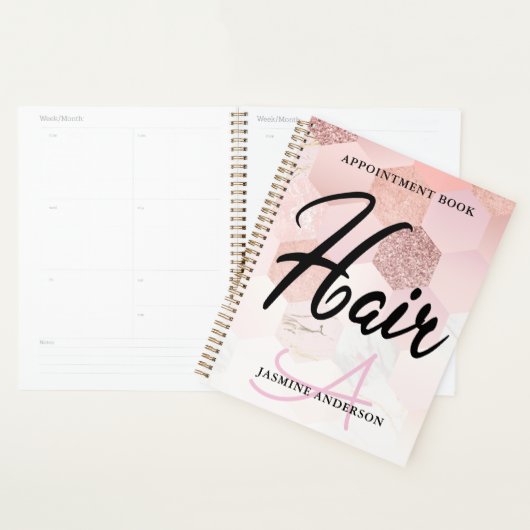 Roos Gold Monogram Hair Benoeming Book Planner (Display)