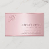 Roos Gold Monogram Moderne Eenvoudige Sjabloon Visitekaartje (Achterkant)