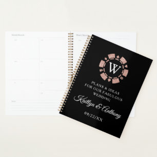 Roos Gold Monogram Poker Chip Casino Wedding Planner