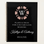 Roos Gold Monogram Poker Chip Casino Wedding Planner (Voorkant)