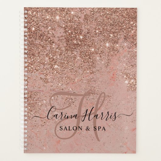 Roos Gold Monogram Salon Benoeming Book Planner (Voorkant)