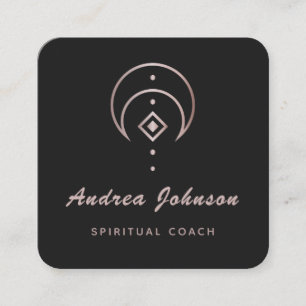 Roos Gold Moon Spiritueel Coach Healer Celestial Vierkante Visitekaartje