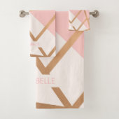 Roos Gold Mosaic Bad Handdoek (Insitu)