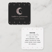 Roos Gold Mystic Moon Star Sparkles Modern Witch Vierkante Visitekaartje (Voorkant / Achterkant)