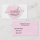 Roos Gold Nail-technicus Visitekaartje (Voorkant / Achterkant)