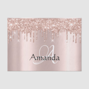 Roos Gold Name Monogram Spark Glitter Tissuepapier